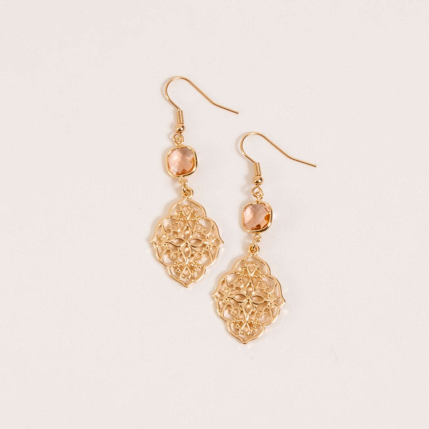 Esme Small Beaded Filigree Drop Earrings