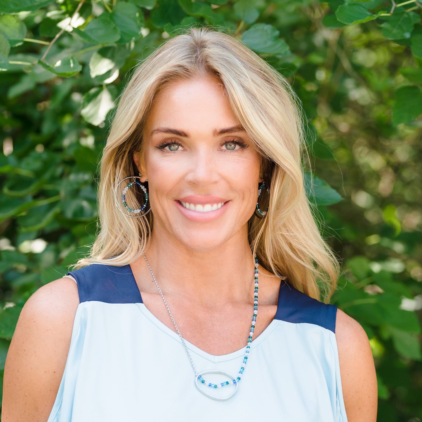 Layne Beaded Hoop Pendant Necklace