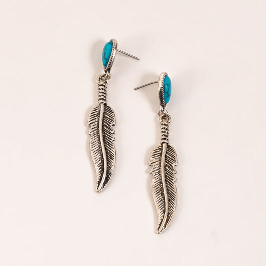 Wild Spirit Feather Drop Earrings
