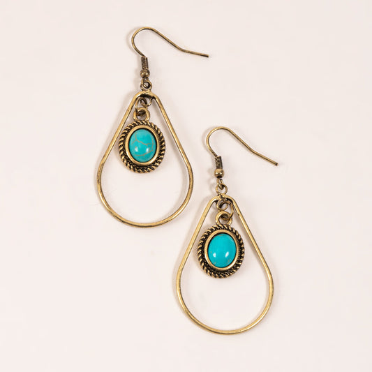 Wild Spirit Turquoise Pendant Drop Earrings