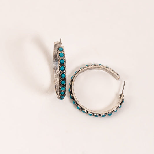 Wild Spirit Stone Hoop Earrings