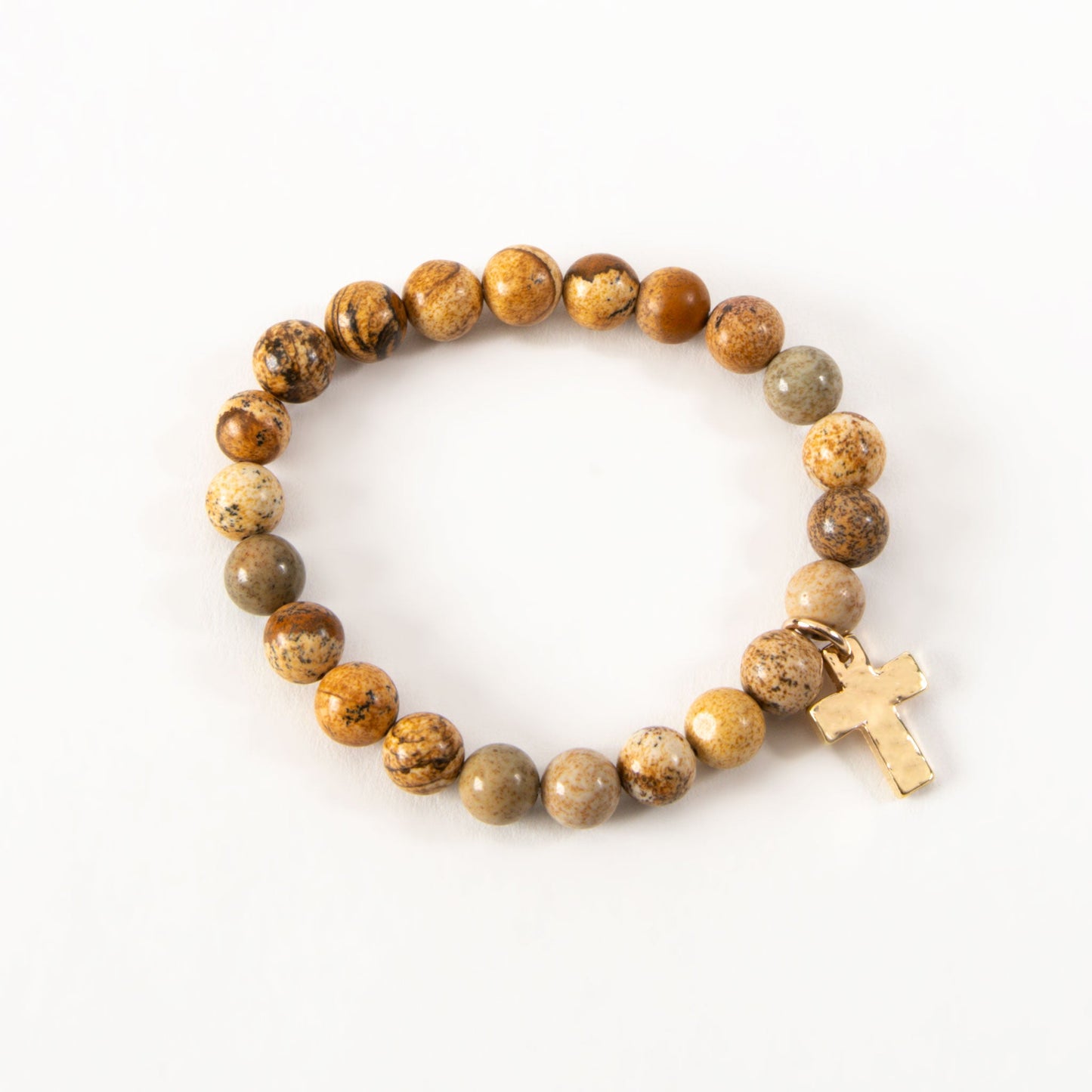 Staci Beaded Cross Charm Bracelet