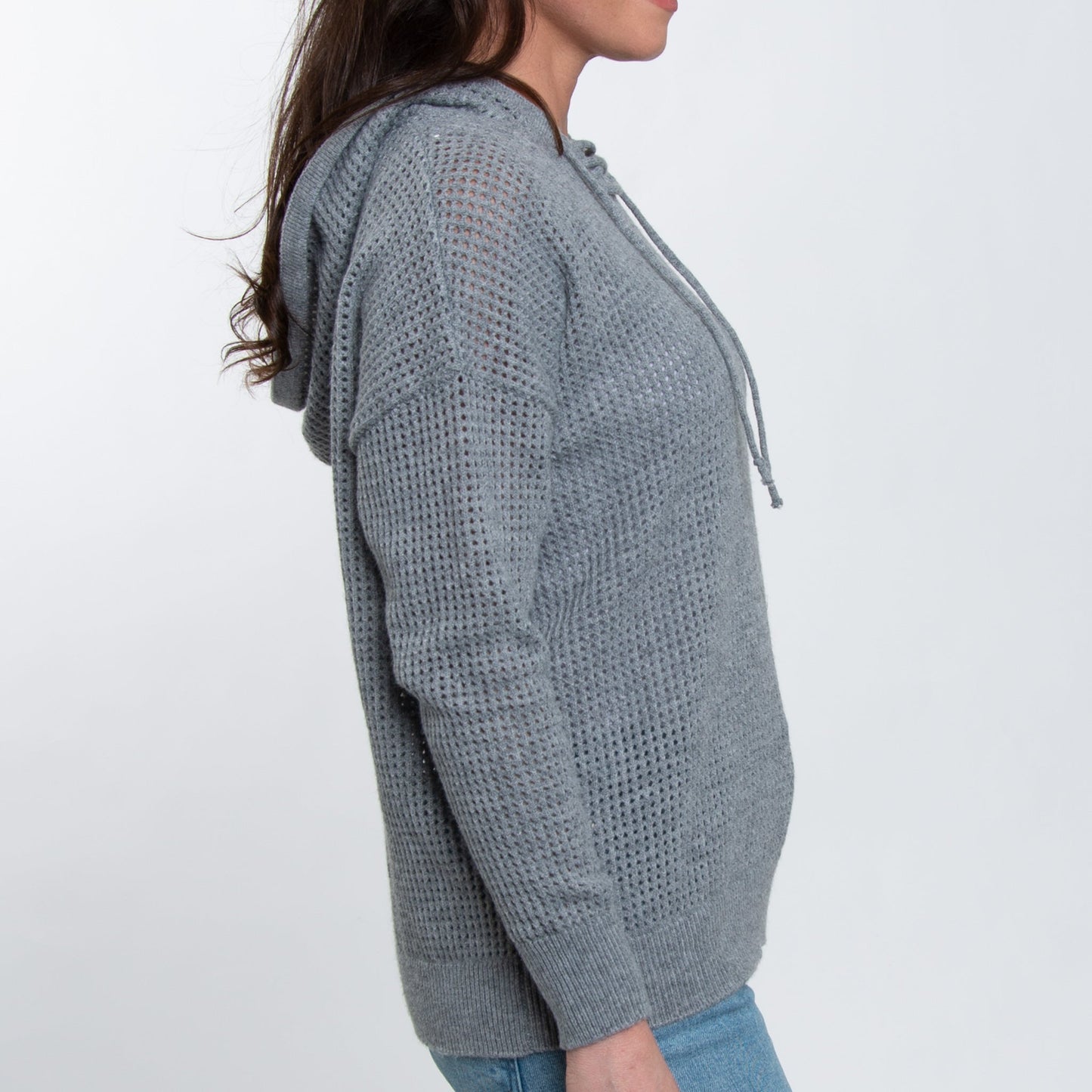 Elsie & Zoey Women's Talullah Crochet Hooded Pullover Sweater