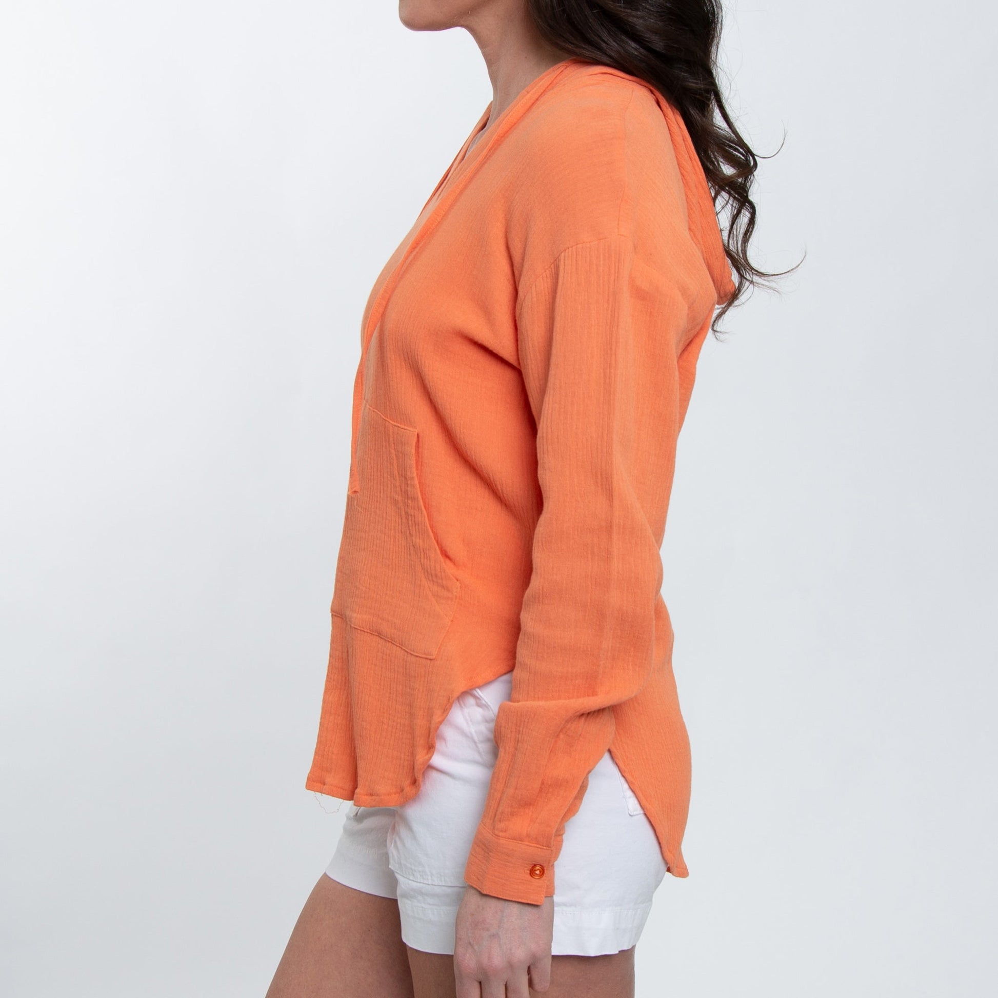 Elsie & Zoey  Women's Resortwear Monroe Gauze Hooded Pullover