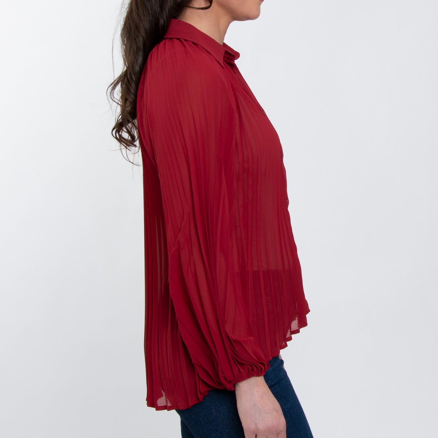 Elsie & Zoey  Women's Essie Pleated Button Up Blouse