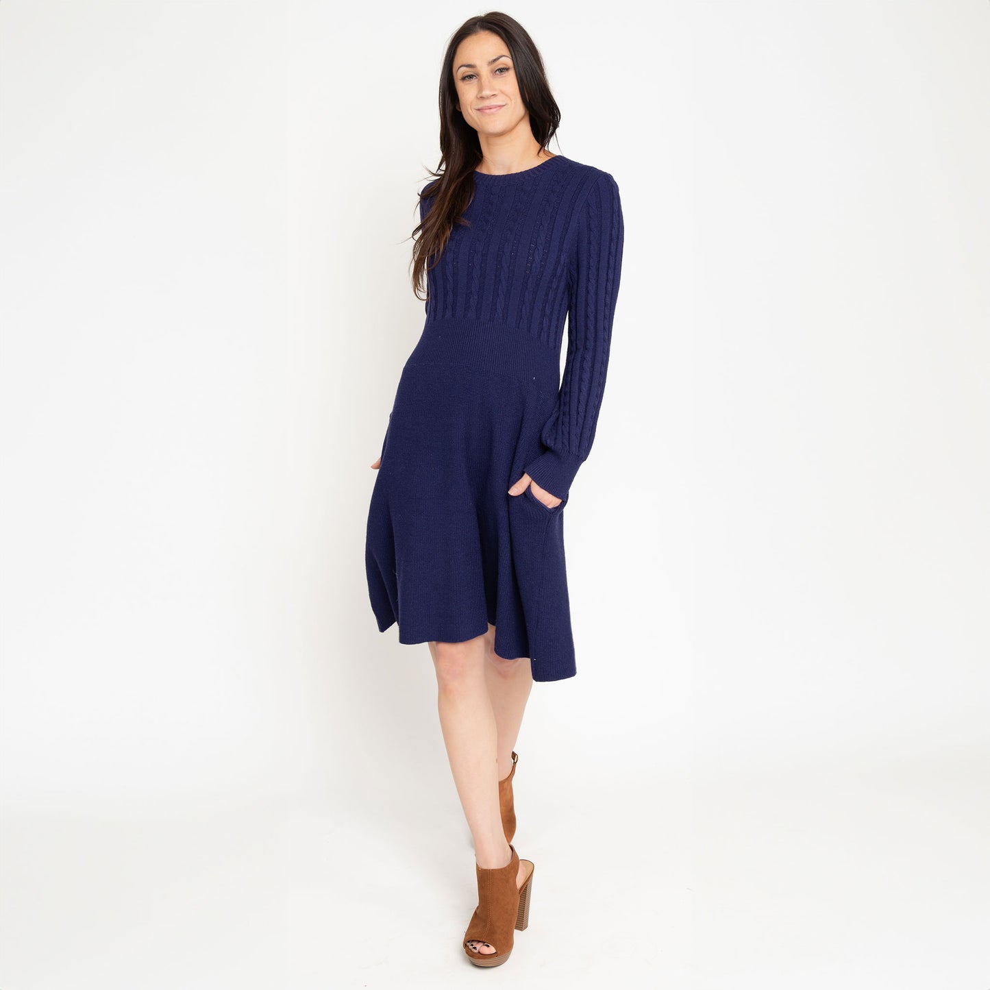 Sheena Cable Knit Sweater Dress
