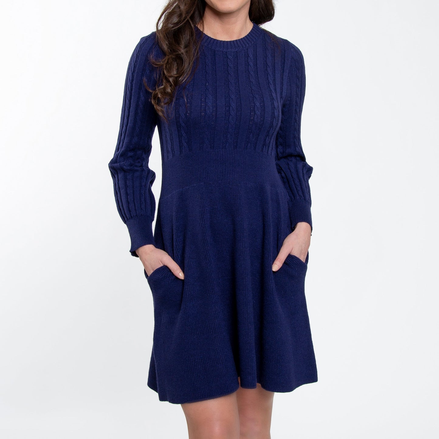 Elsie & Zoey  Women's Sheena Cable Knit Sweater Dress