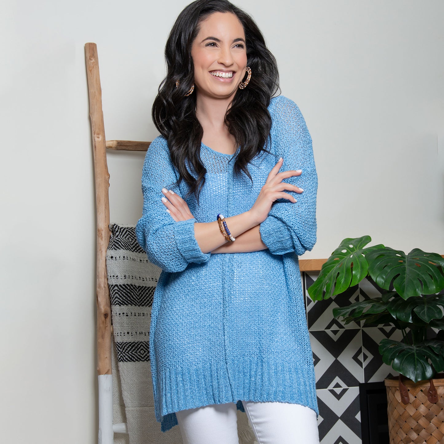 Ellery Crochet Dolman Sleeve Sweater