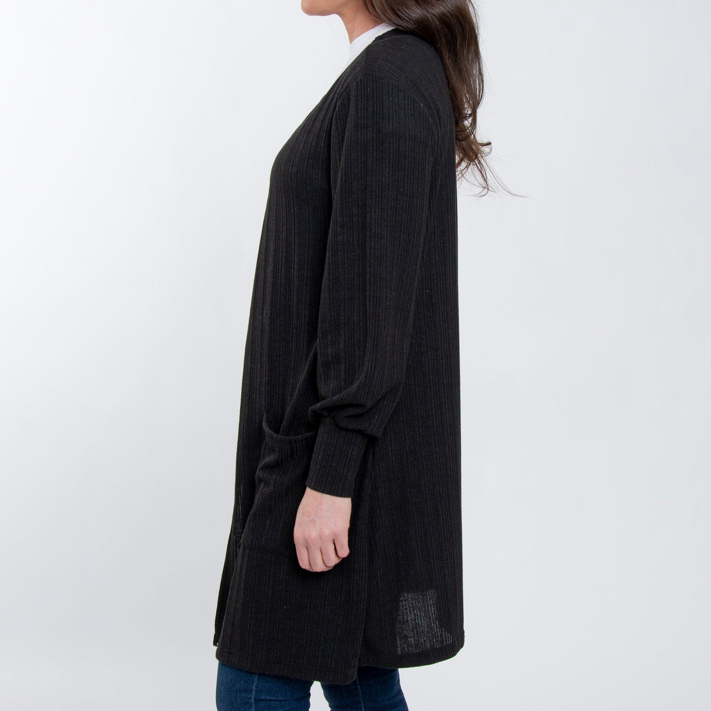 Elsie & Zoey Women's Maxx Bishop Sleeve Ribbed Cardigan