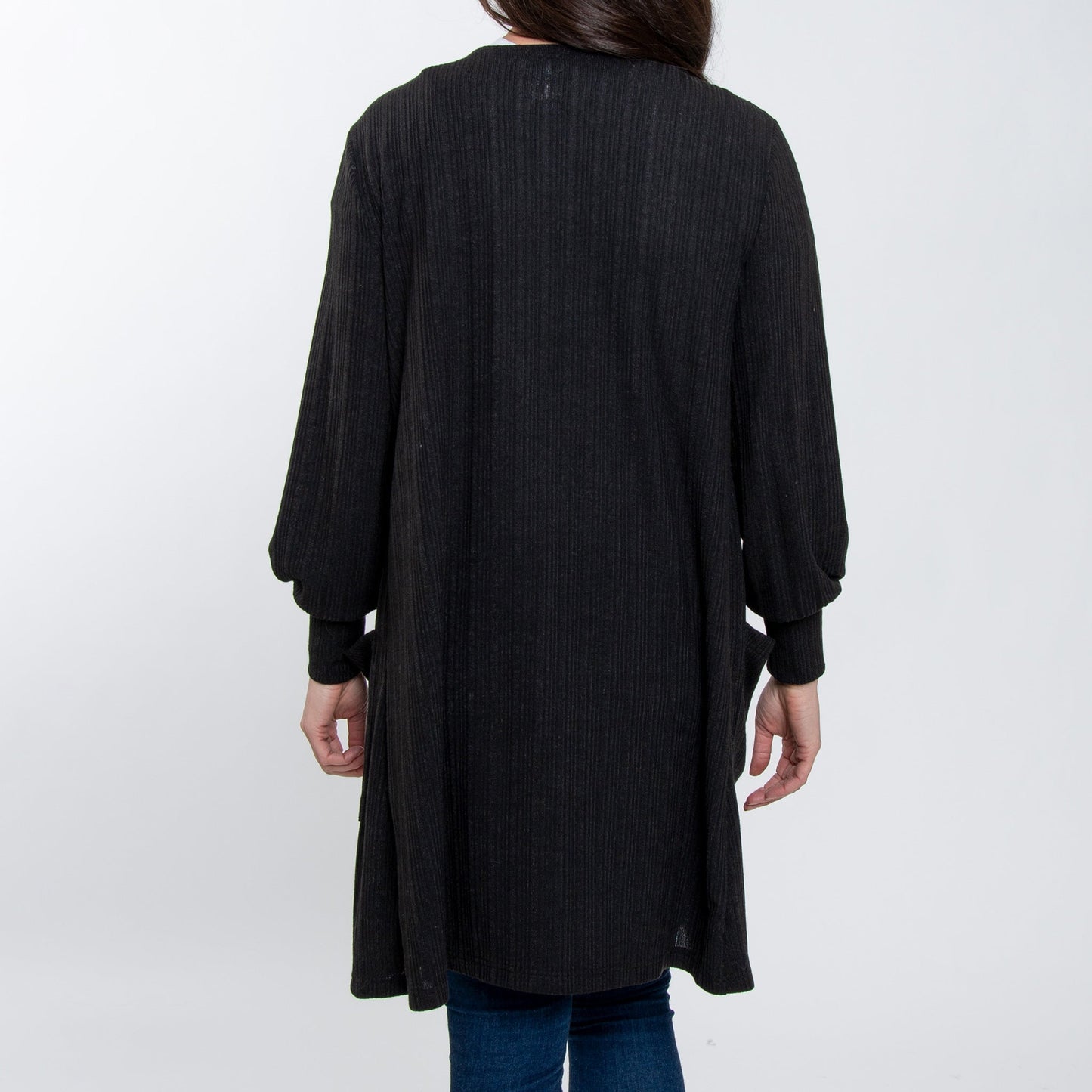 Elsie & Zoey Women's Maxx Bishop Sleeve Ribbed Cardigan