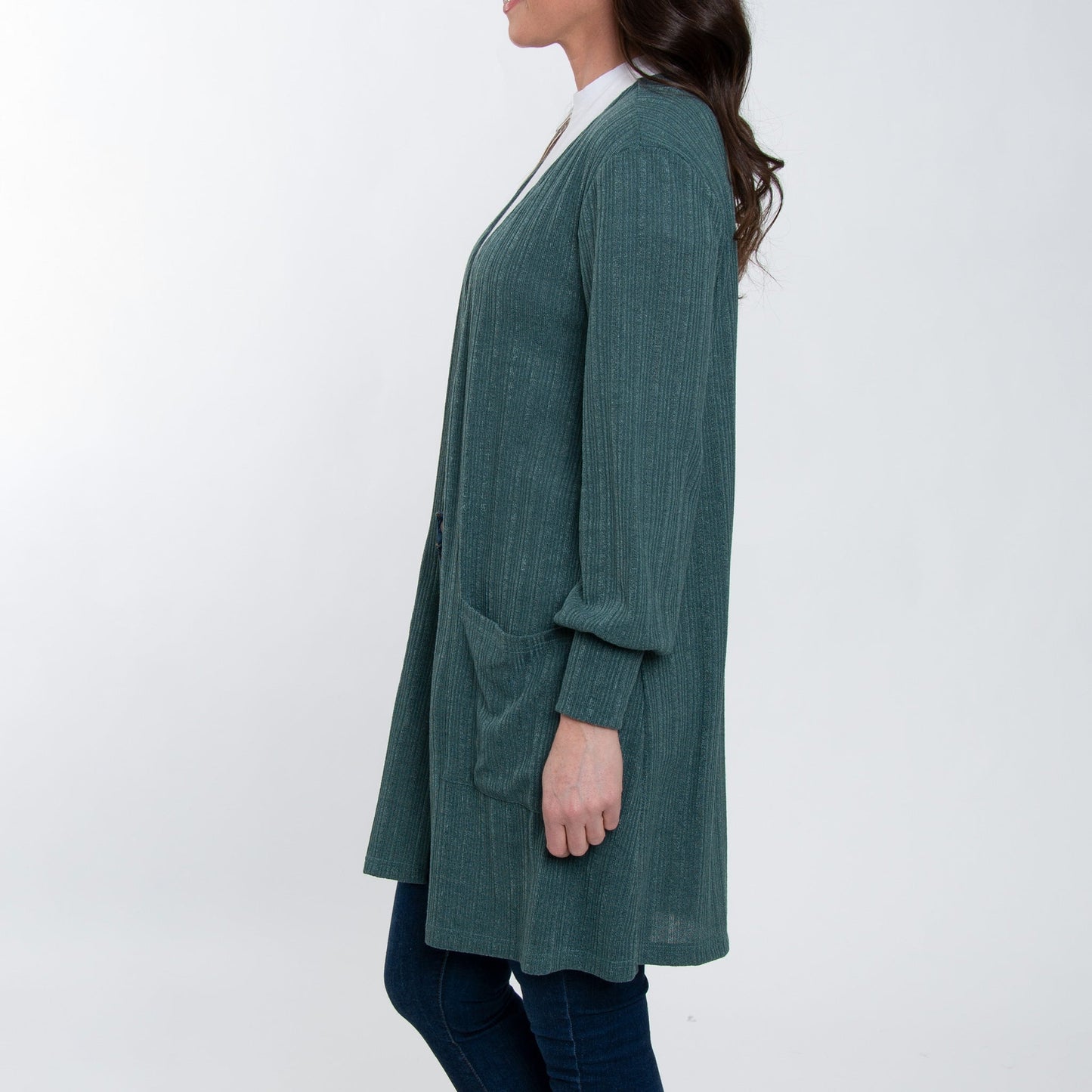 Elsie & Zoey Women's Maxx Bishop Sleeve Ribbed Cardigan