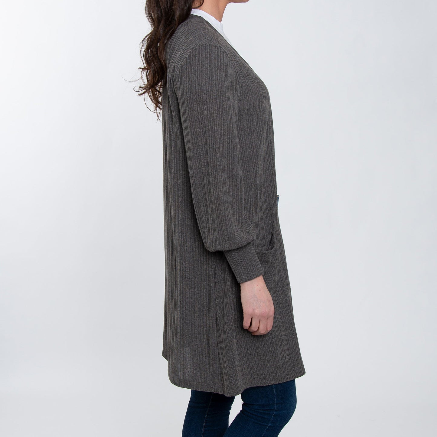 Elsie & Zoey Women's Maxx Bishop Sleeve Ribbed Cardigan