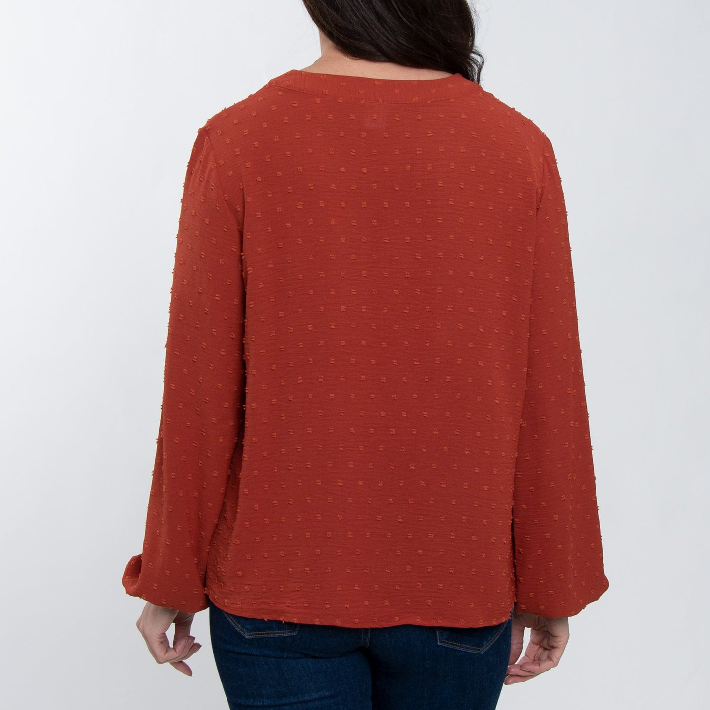 Elsie & Zoey Women's Perrie Swiss Dot Peasant Blouse