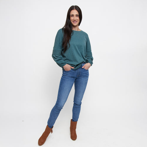 Carson Pleated Bishop Sleeve Top