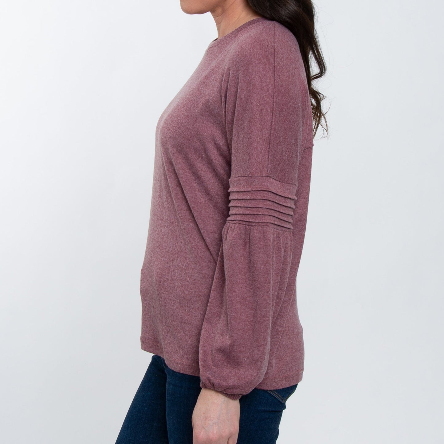 Elsie & Zoey  Women's Carson Pleated Bishop Sleeve Top