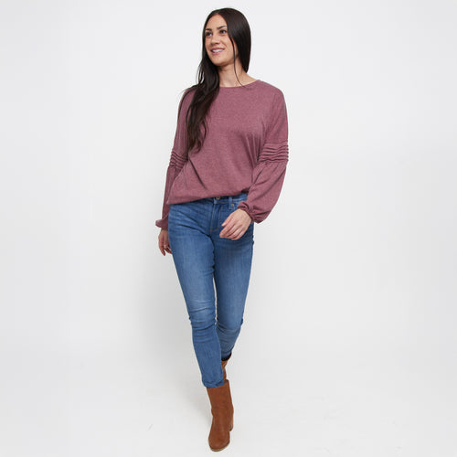 Carson Pleated Bishop Sleeve Top