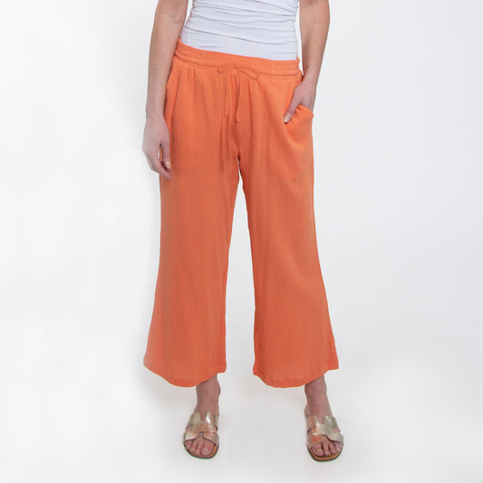 Elsie & Zoey  Women's Resortwear Monroe Gauze Wide Leg Cropped Pants