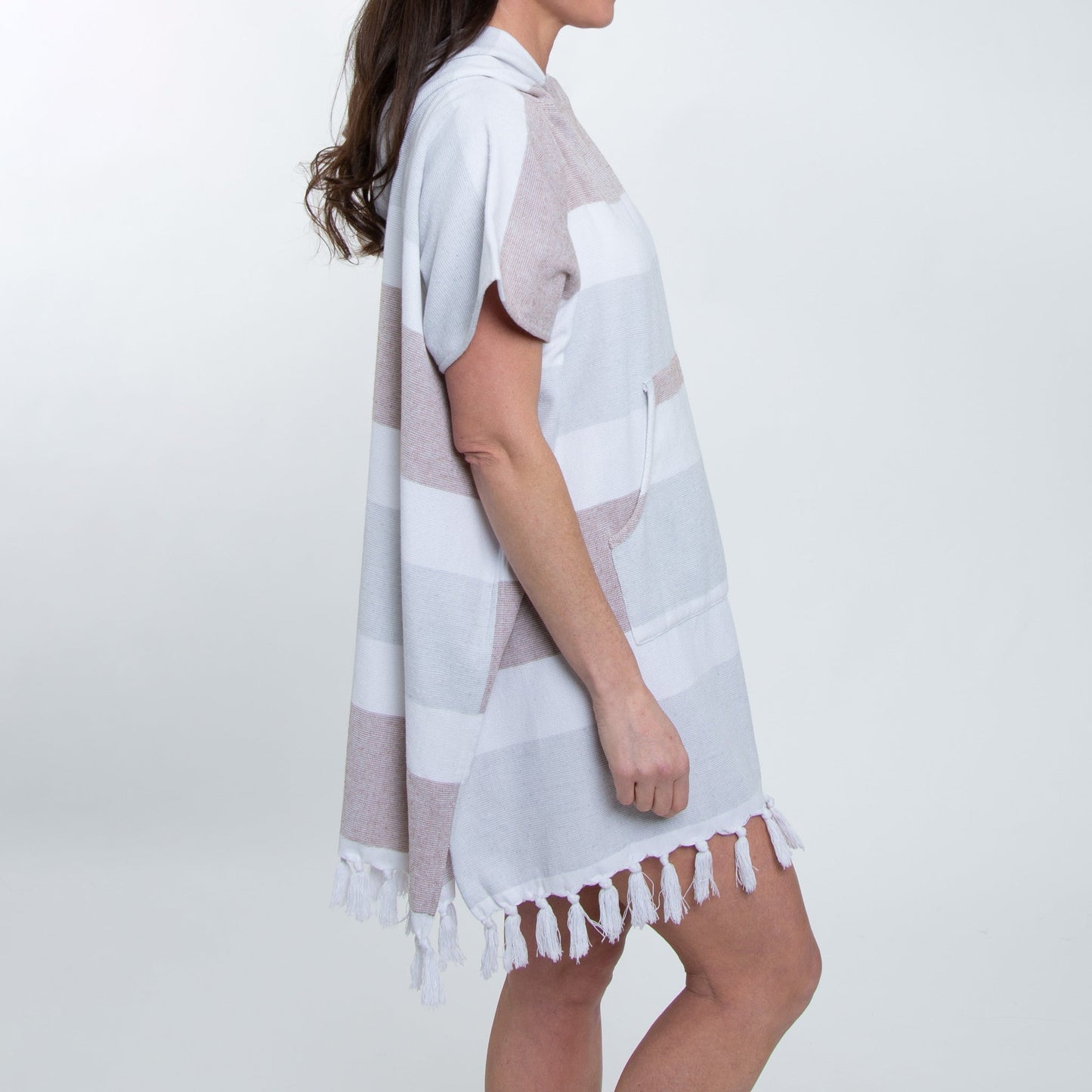 Elsie & Zoey Women's Resortwear Freya Hooded Terry Cloth Poncho