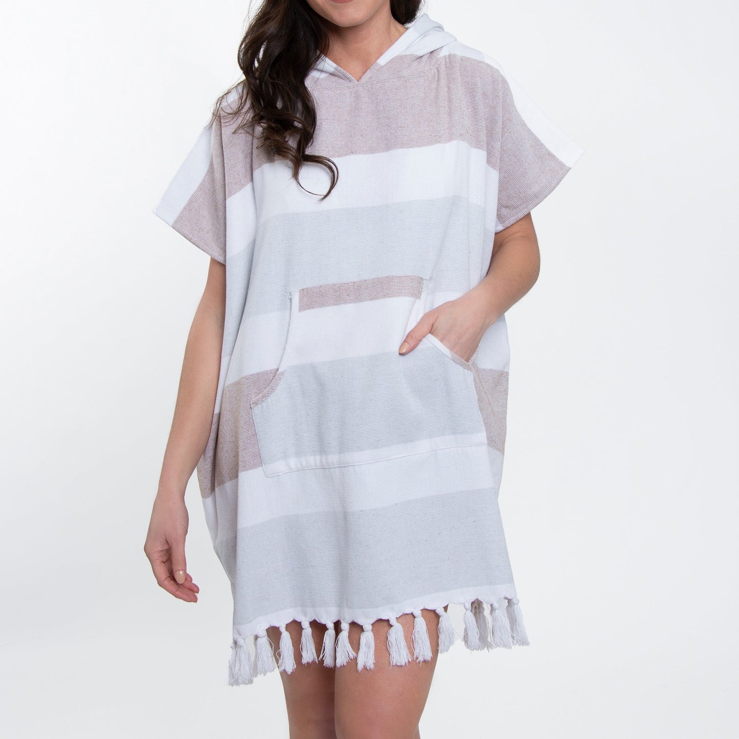 Elsie & Zoey Women's Resortwear Freya Hooded Terry Cloth Poncho