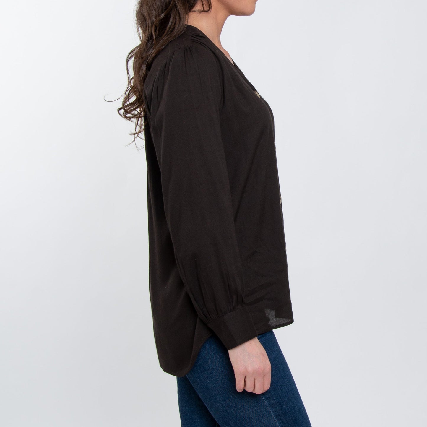 Elsie & Zoey Women's Izara Front Button V-Neck Blouse