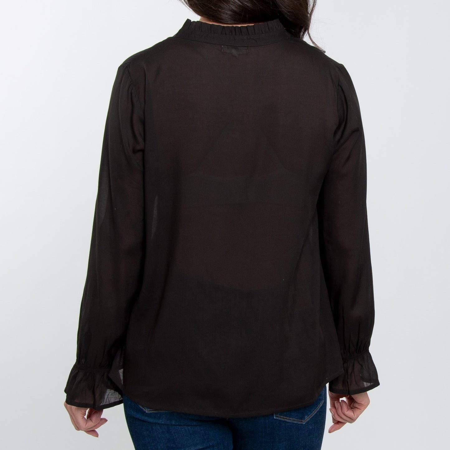 Elsie & Zoey Women's Merrick Ruffle Tie Keyhole Blouse
