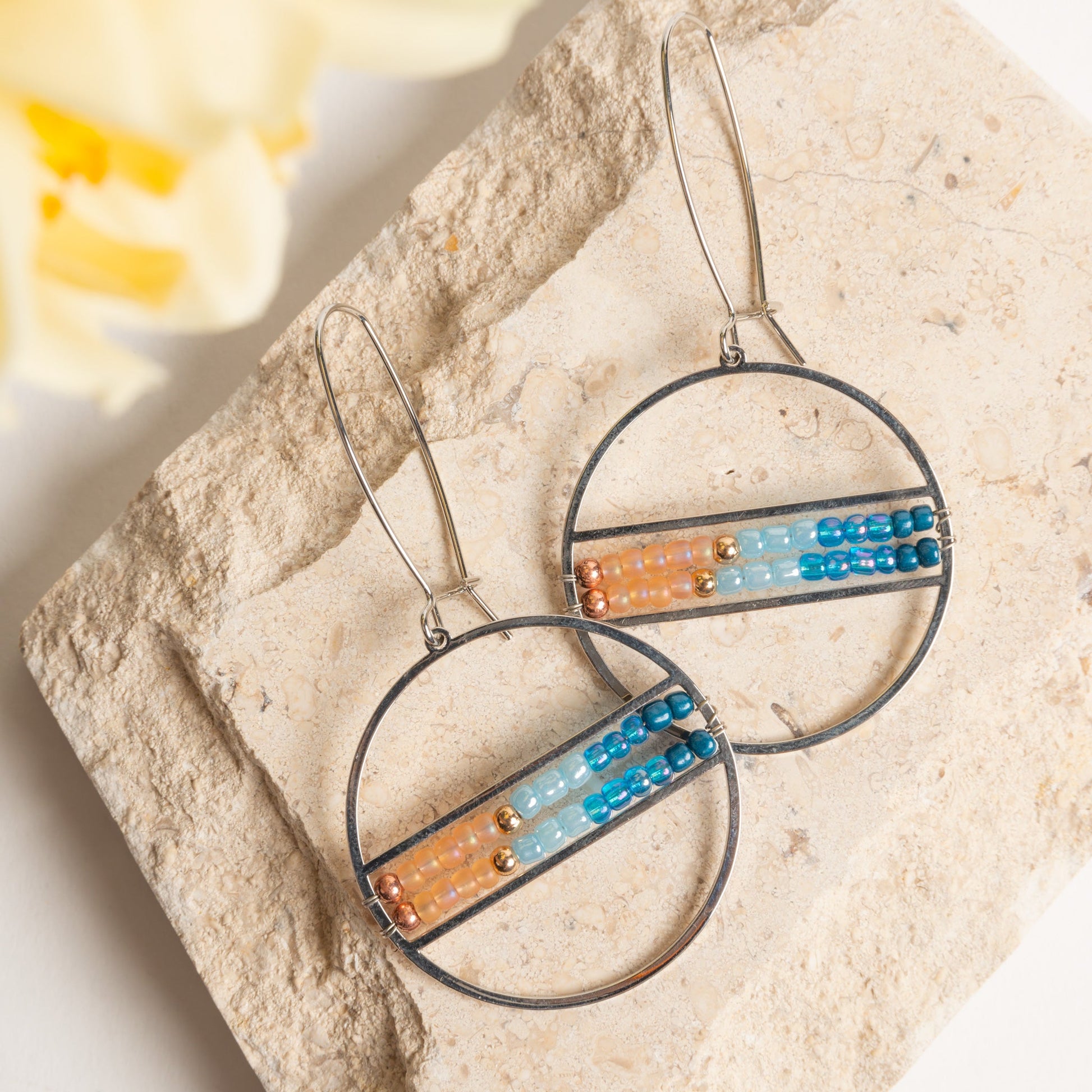 Aurelia Hoop Seed Bead Earrings