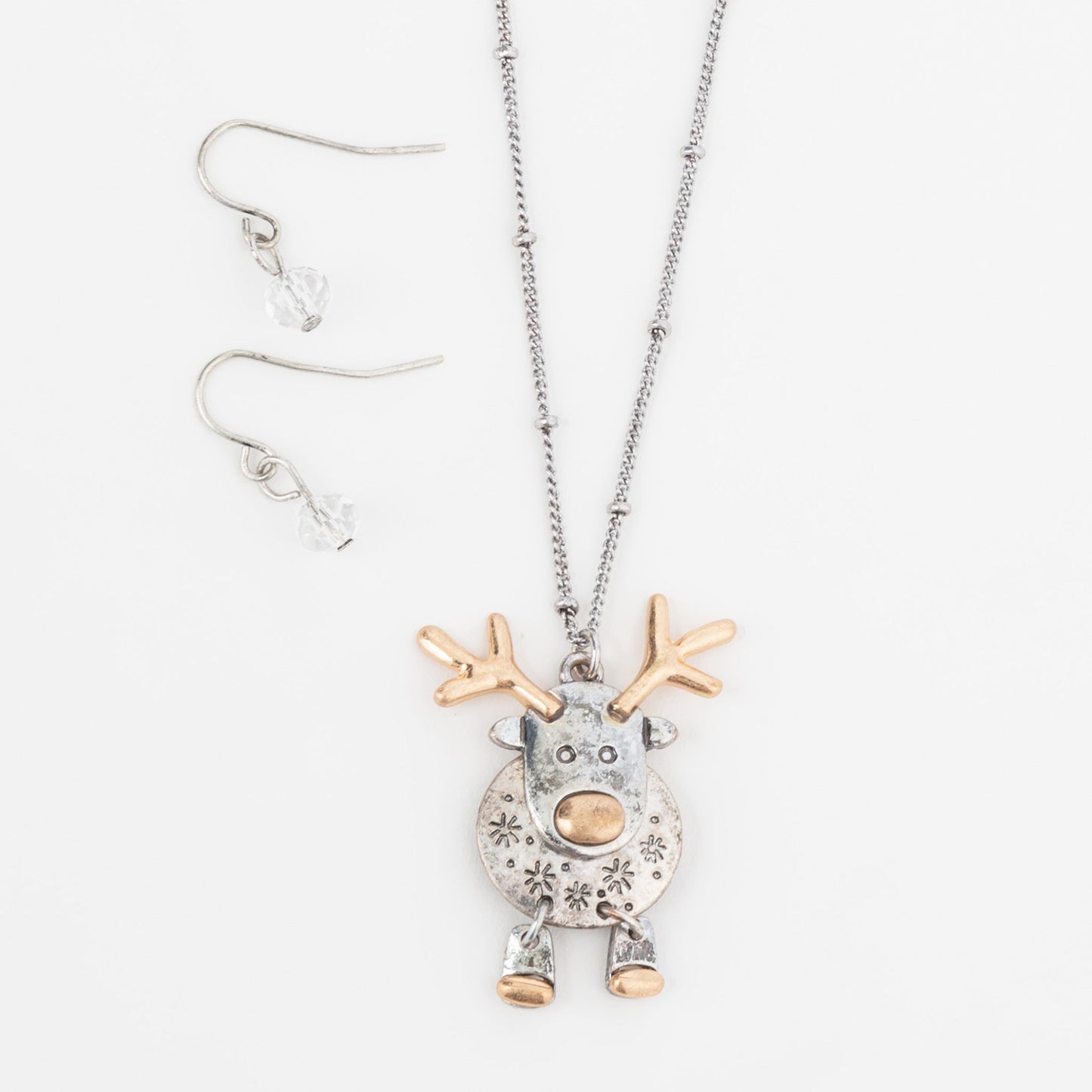 Eve Dainty Reindeer Pendant Necklace & Earring Set