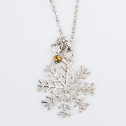 Marie Snowflake Beaded Pendant Necklace
