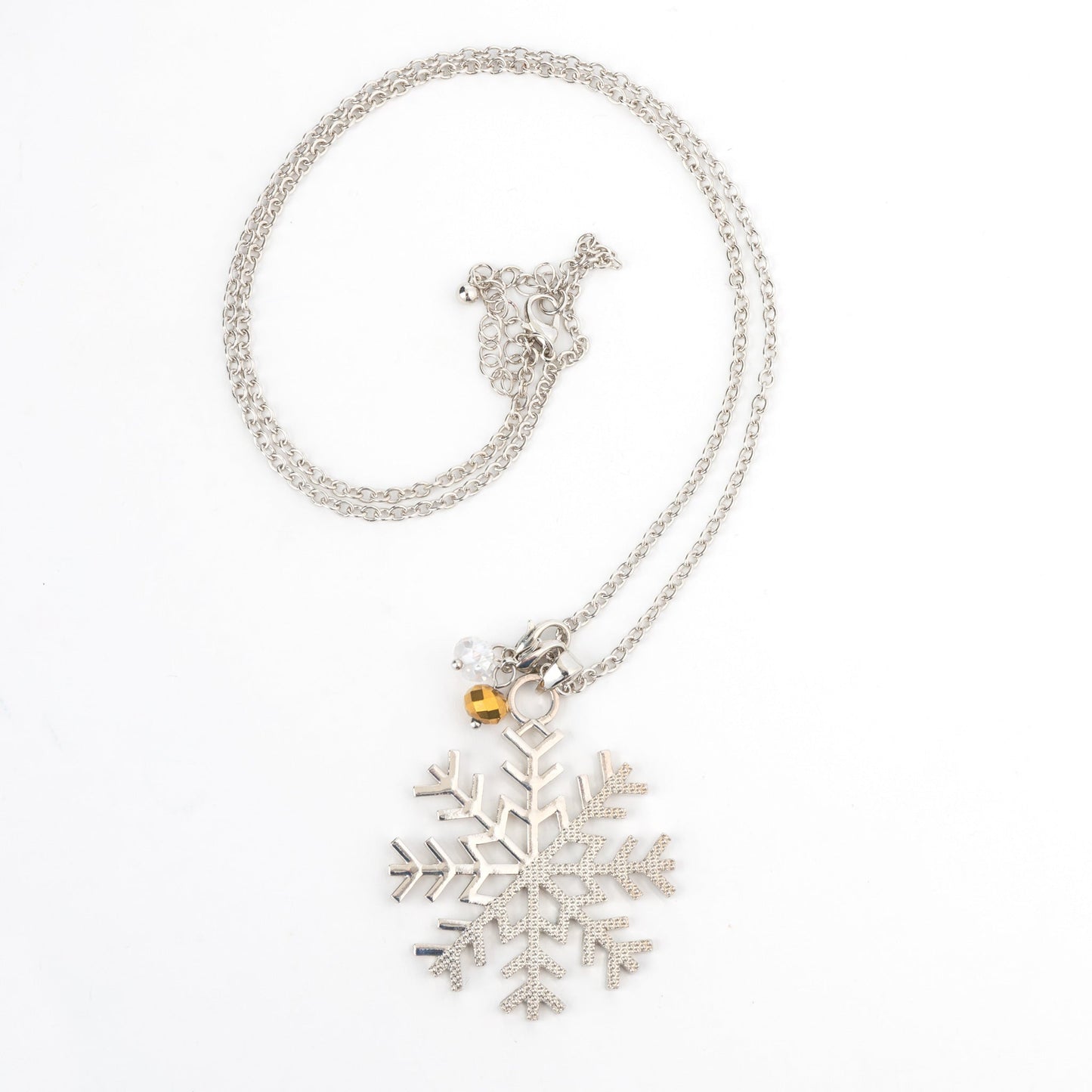 Marie Snowflake Beaded Pendant Necklace