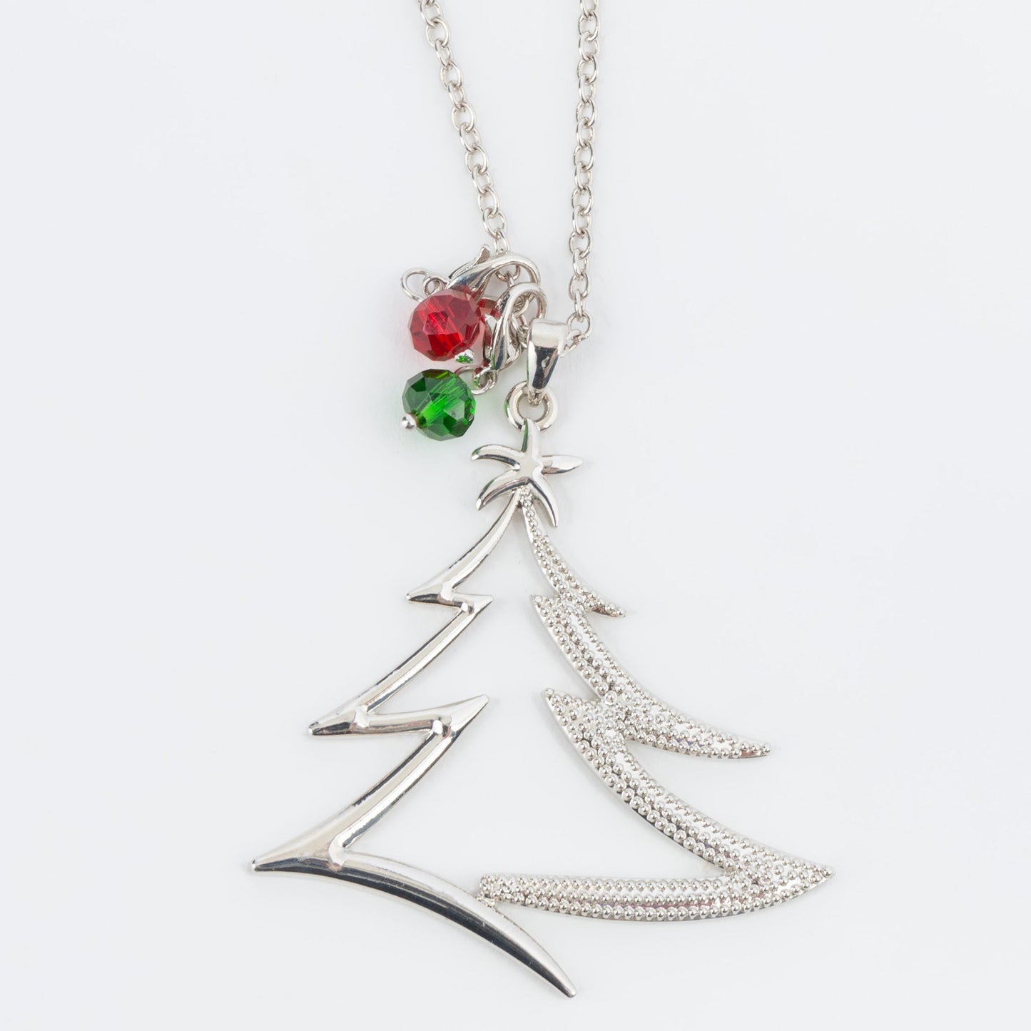 Marie Christmas Tree Beaded Pendant Necklace