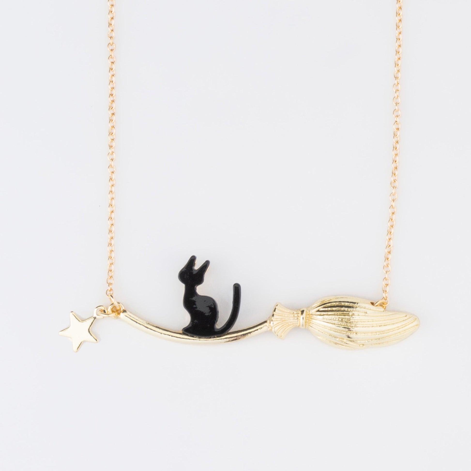 Binx Cat And Broom Necklace