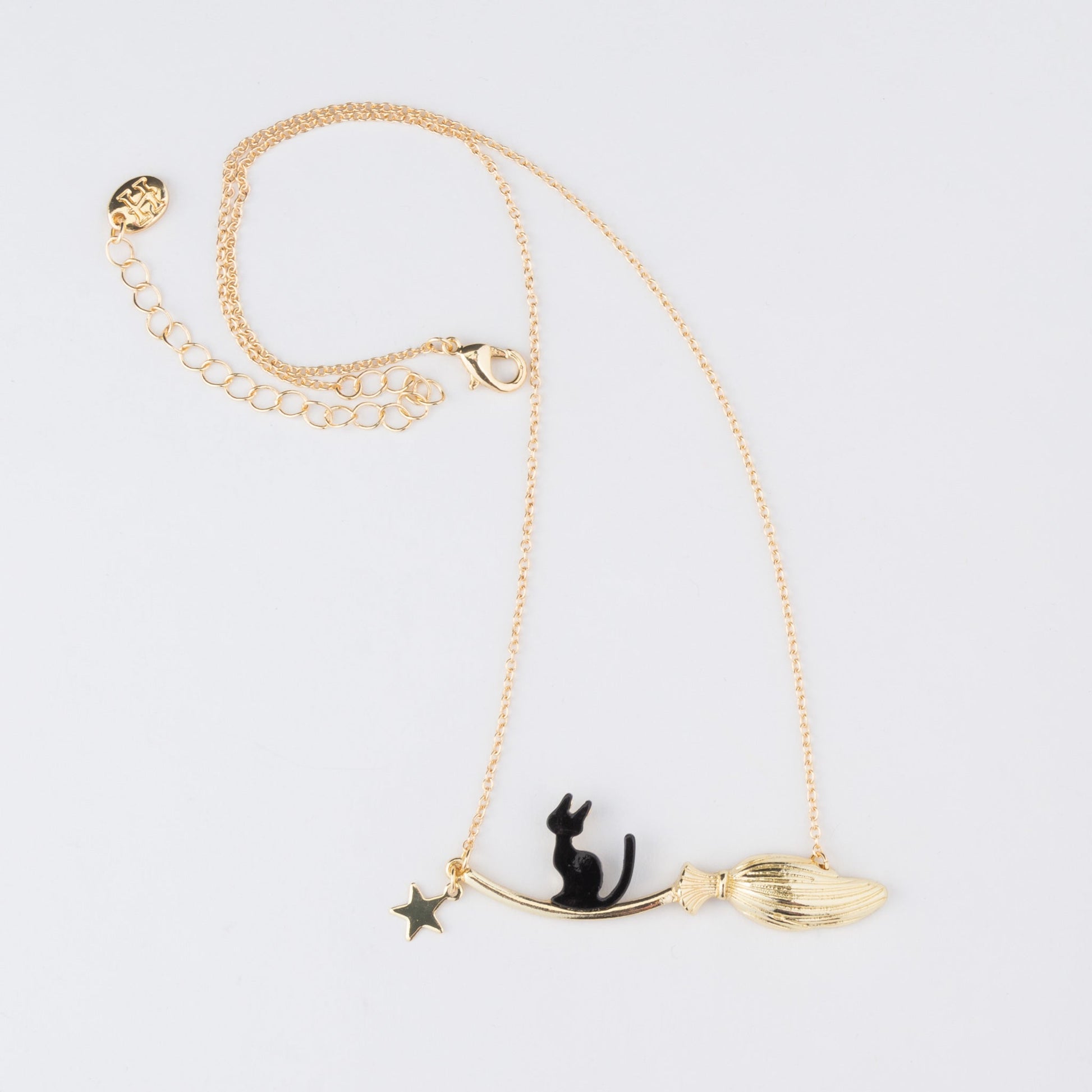 Binx Cat And Broom Necklace