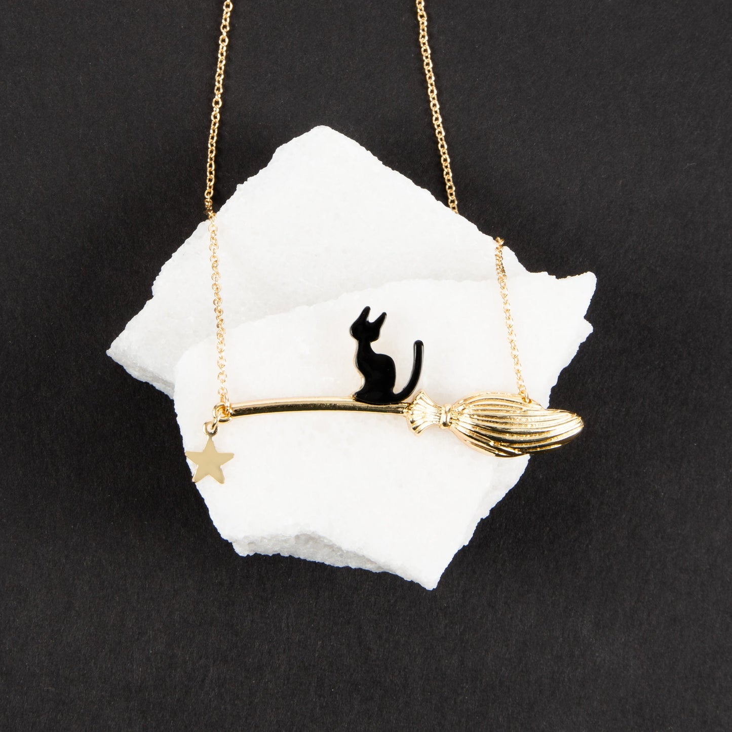 Binx Cat And Broom Necklace