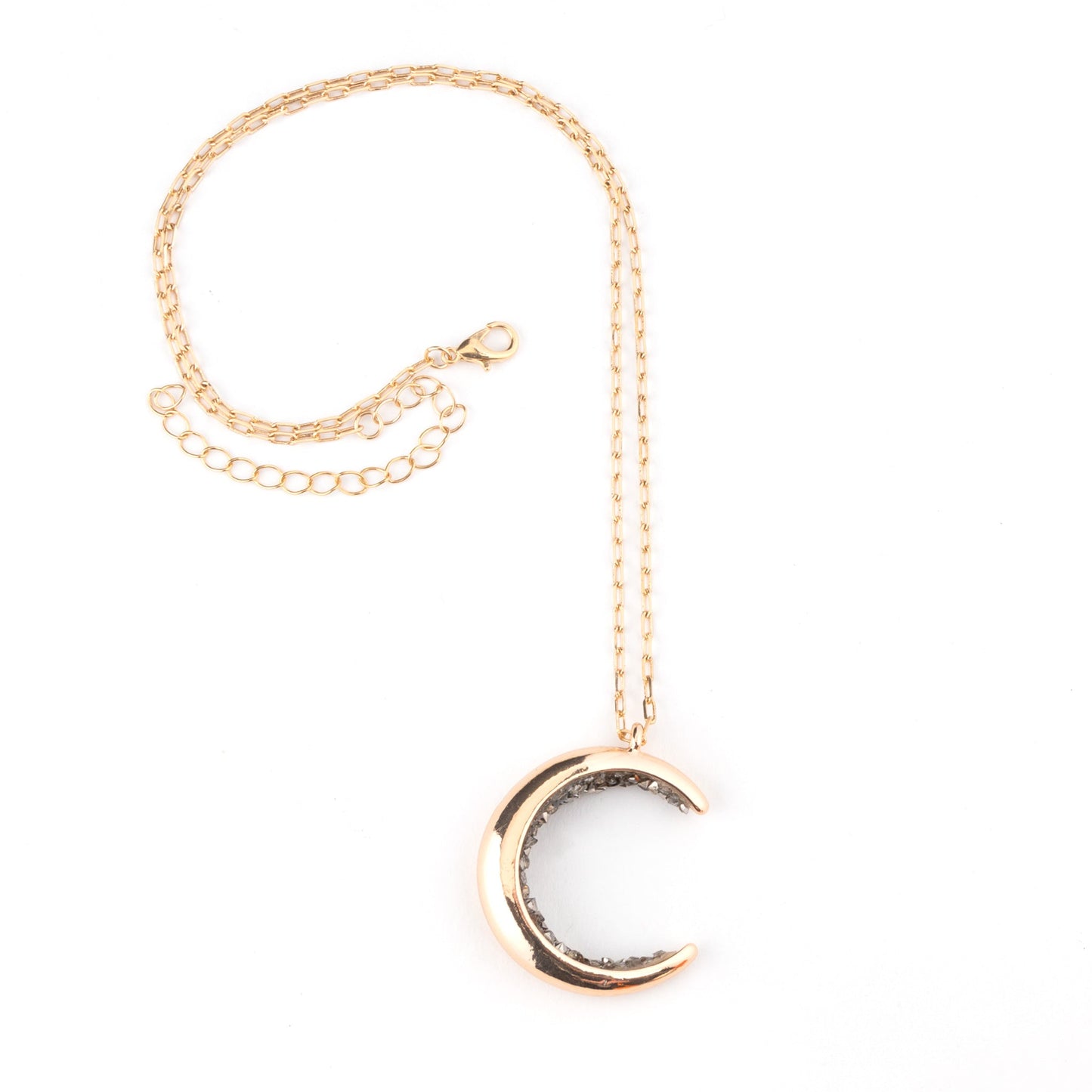Samara Crystal Moon Pendant Necklace
