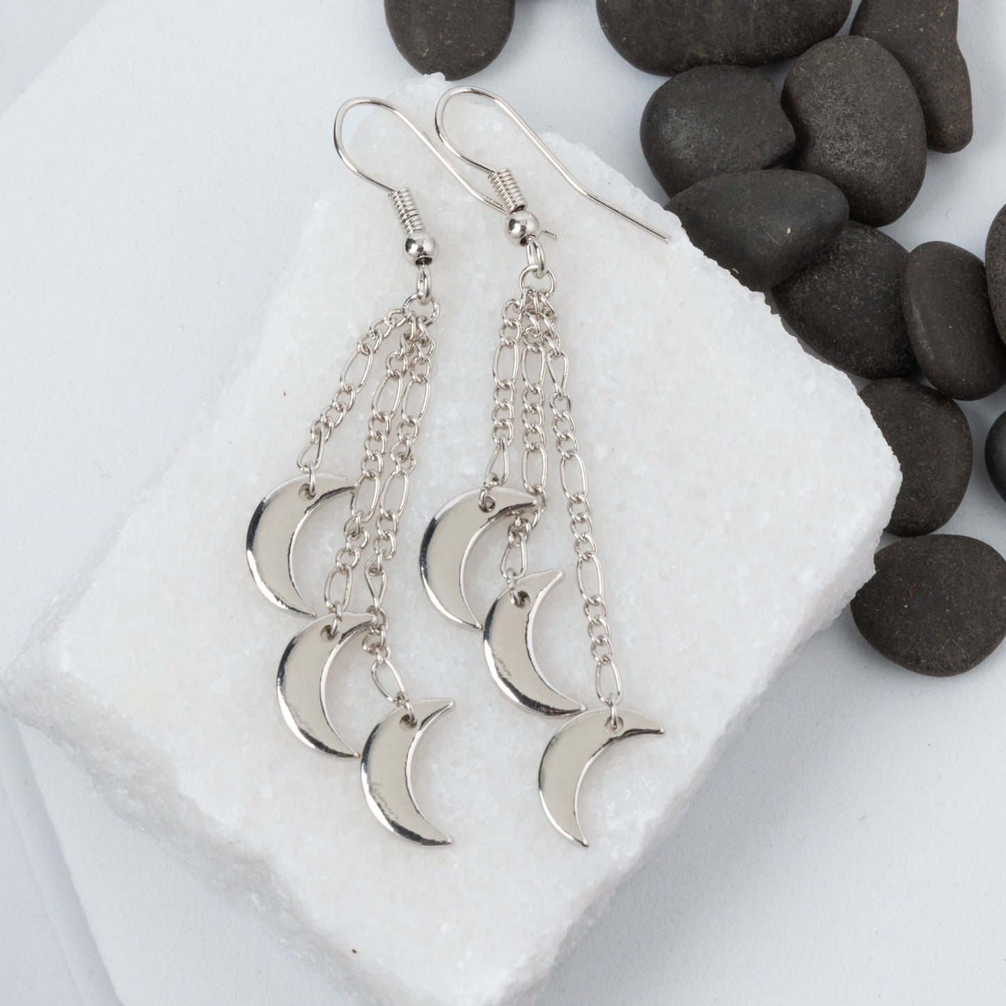 Moon Charm Chandelier Earrings