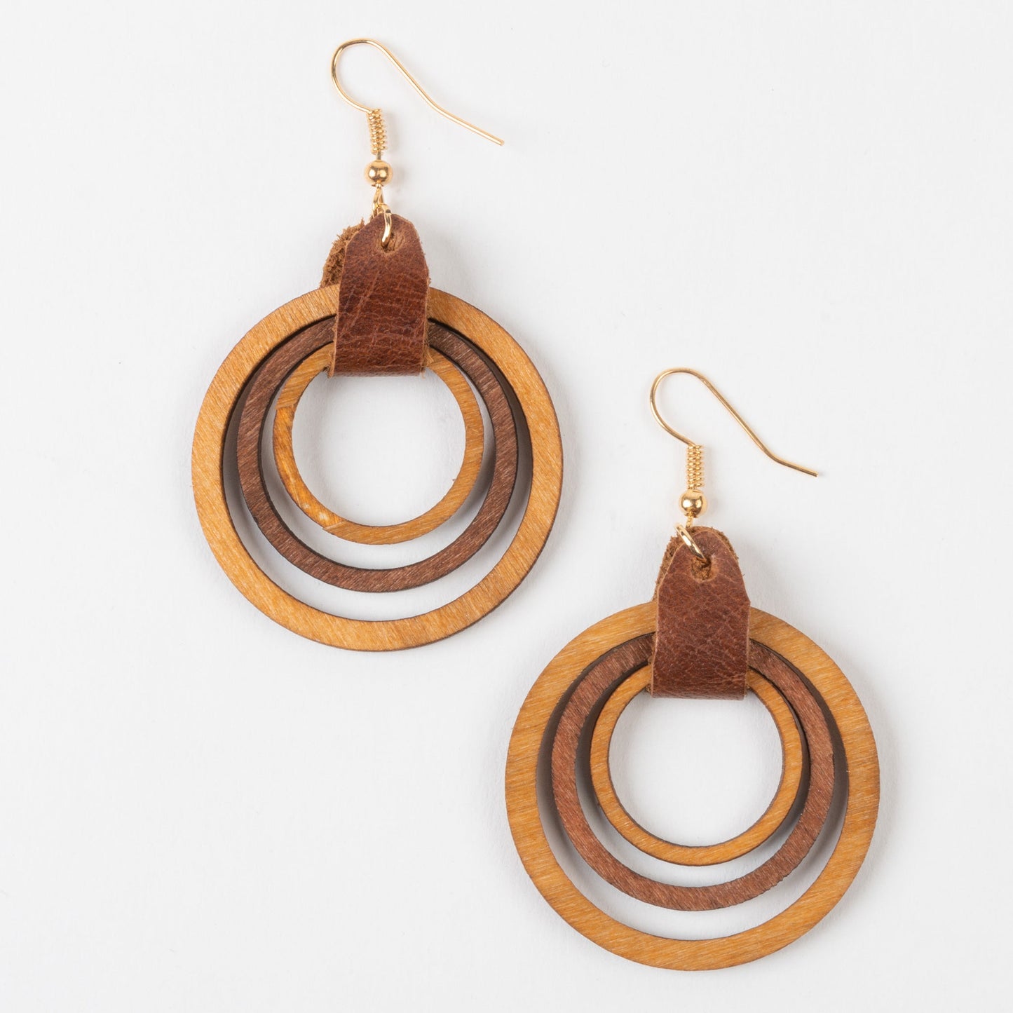 Samira Layered Wood Hoop Earrings