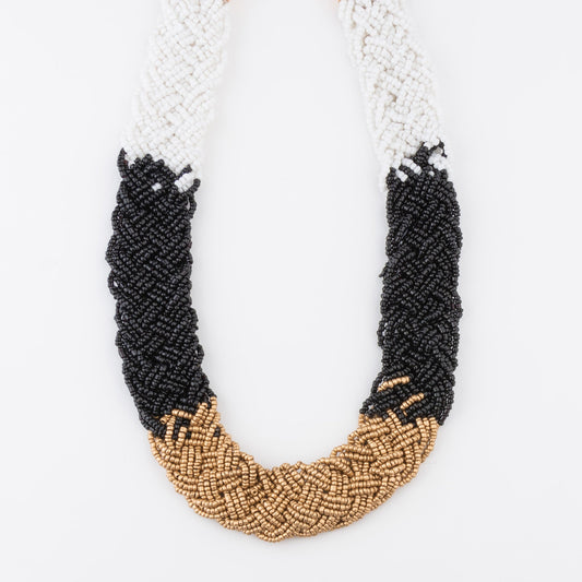 Zaylee Braided Bead Collar Necklace