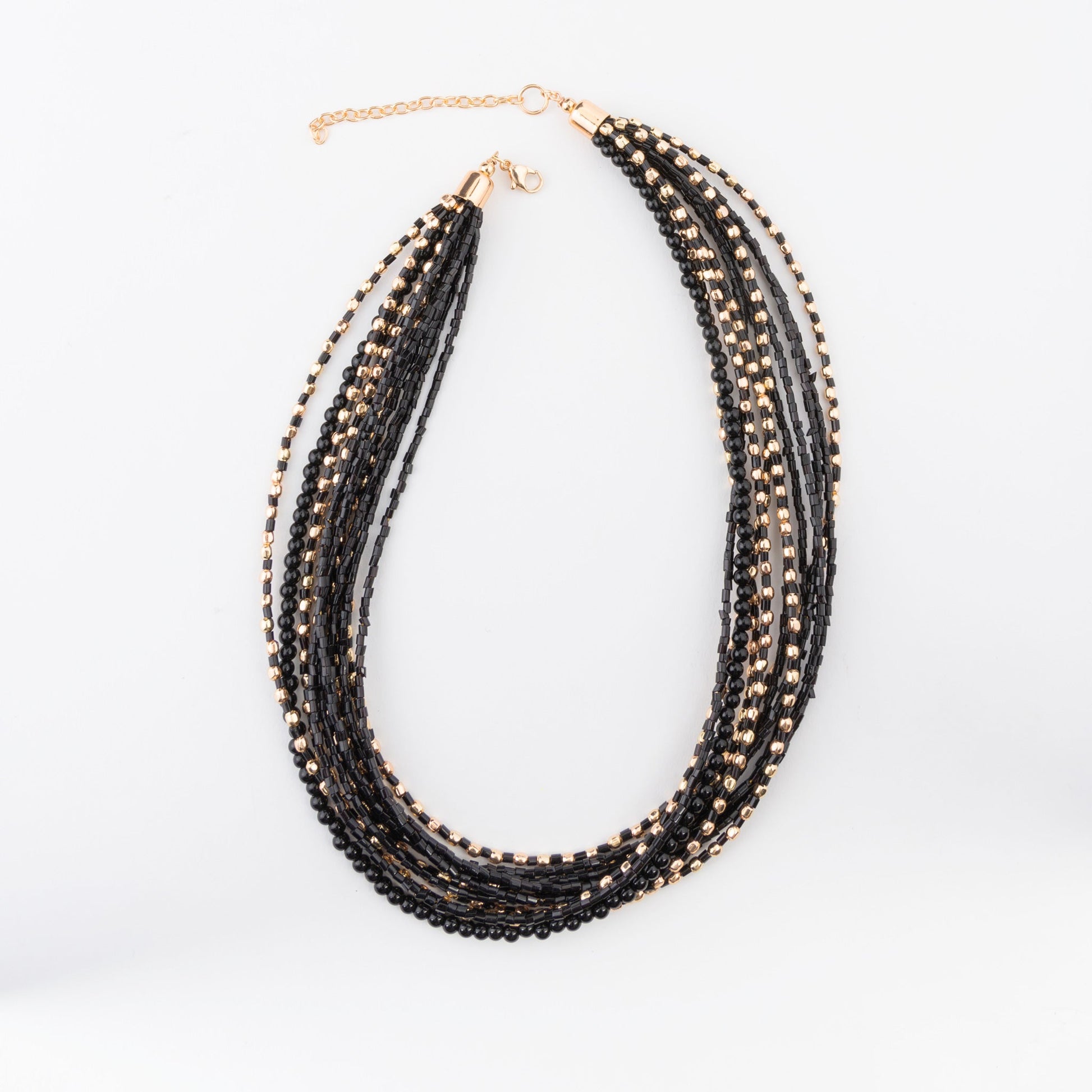 Sybil Multi Row Beaded Collar Necklace