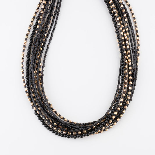 Sybil Multi Row Beaded Collar Necklace
