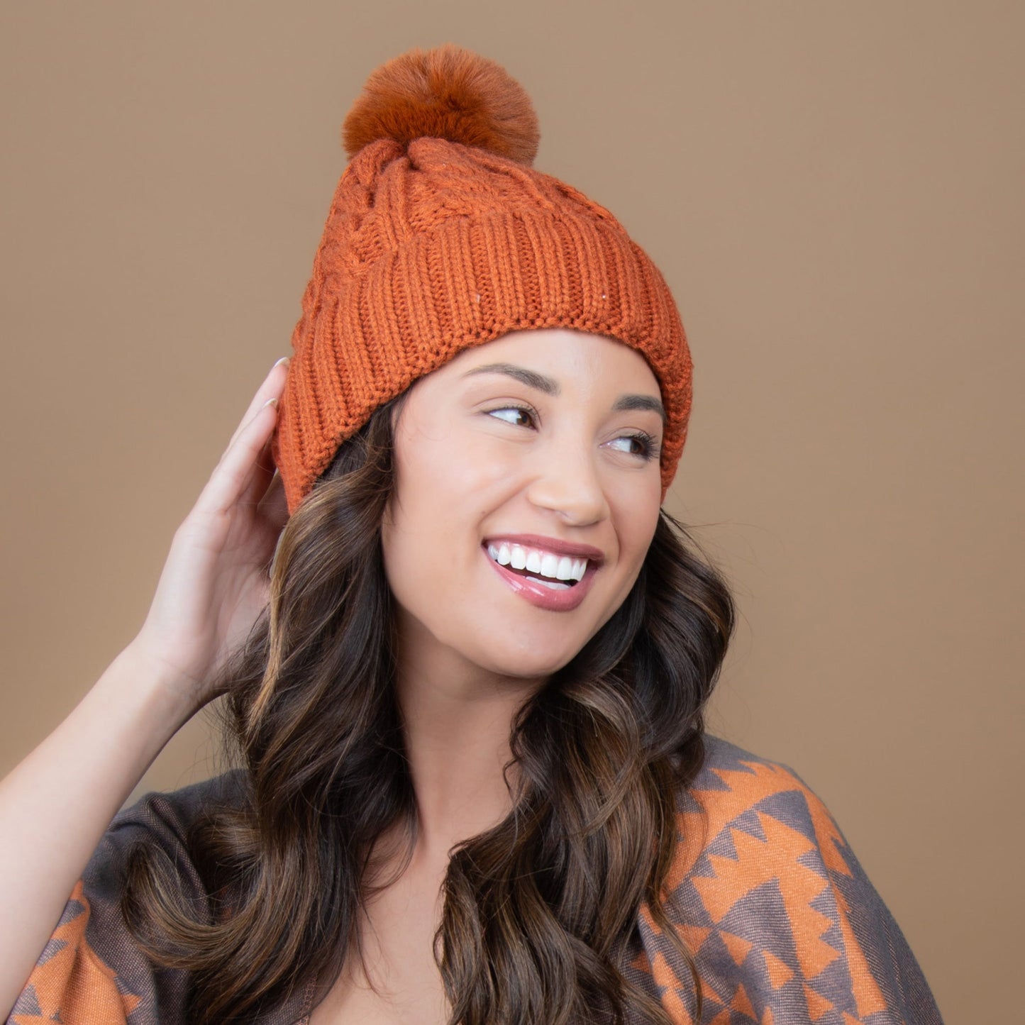 Howard's Women's Winter Sierra Cable Knit Pom Beanie