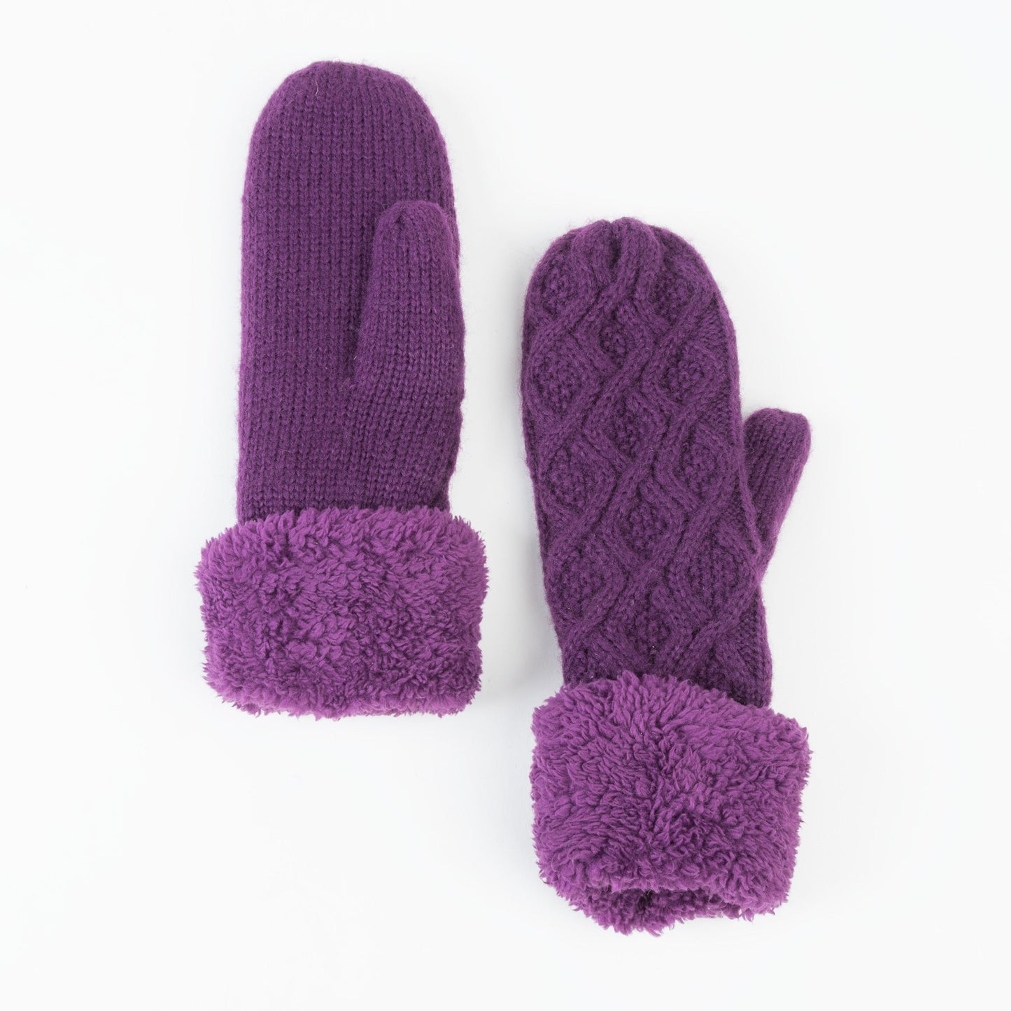 Howard's Women's Winter Brittin Knit Sherpa Cuff Mittens