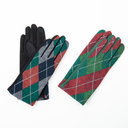 Howard's Women's Winter 4 Piece Clara Christmas Plaid Gloves Assortment