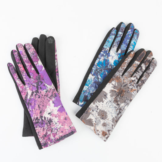 Howard's Women's Winter 6 Piece Hilarie Abstract Floral Print Gloves Assortment