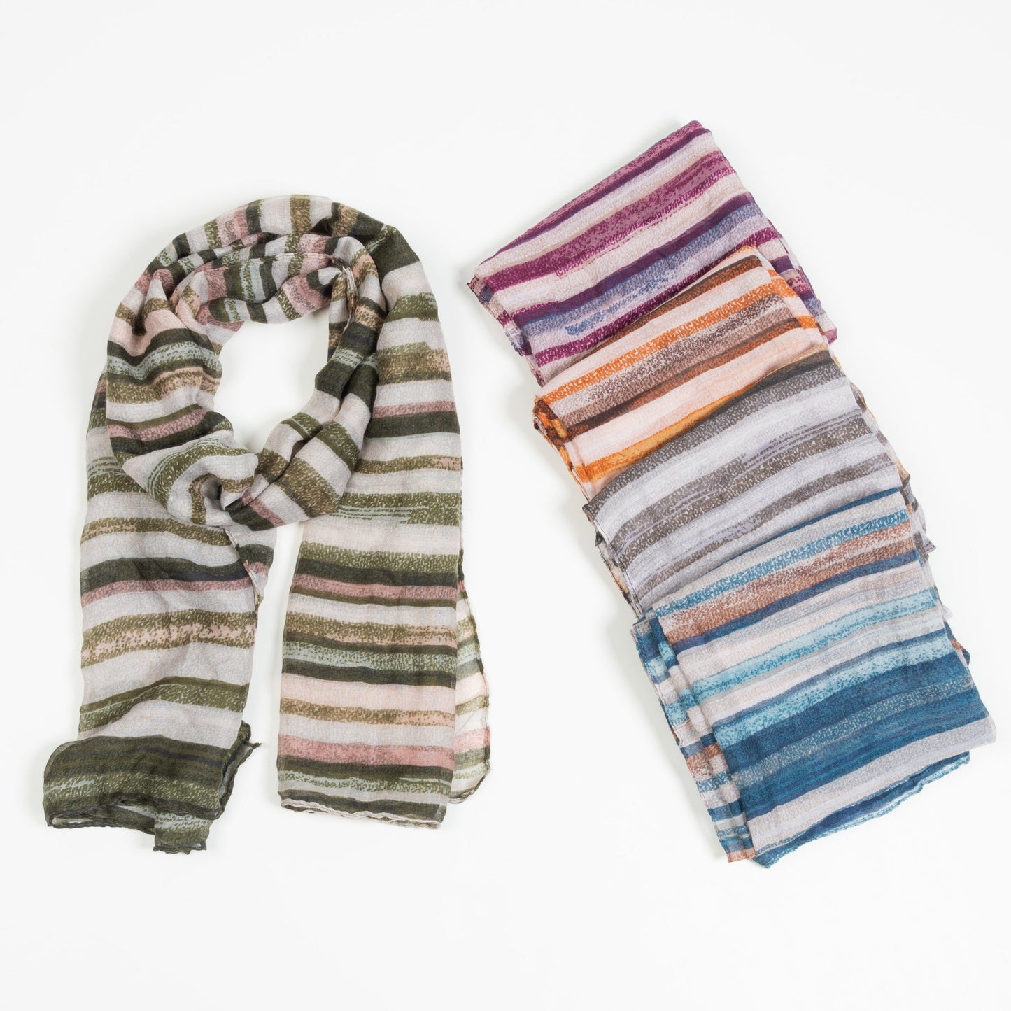 Howard's Women's 10 Piece Dayton Lightweight Striped Scarf Assortment