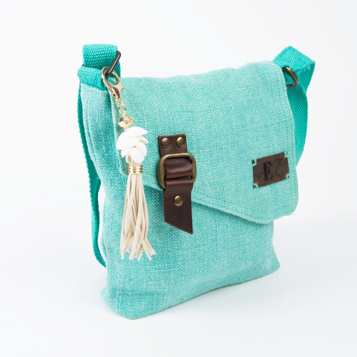 Elsie & Zoey Women's Belen Leather Tassel Shell Key Chain