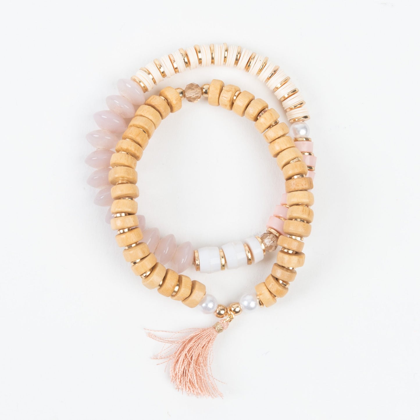 Elsie & Zoey Women's Paloma Mango Wood Layered Stretch Bracelet