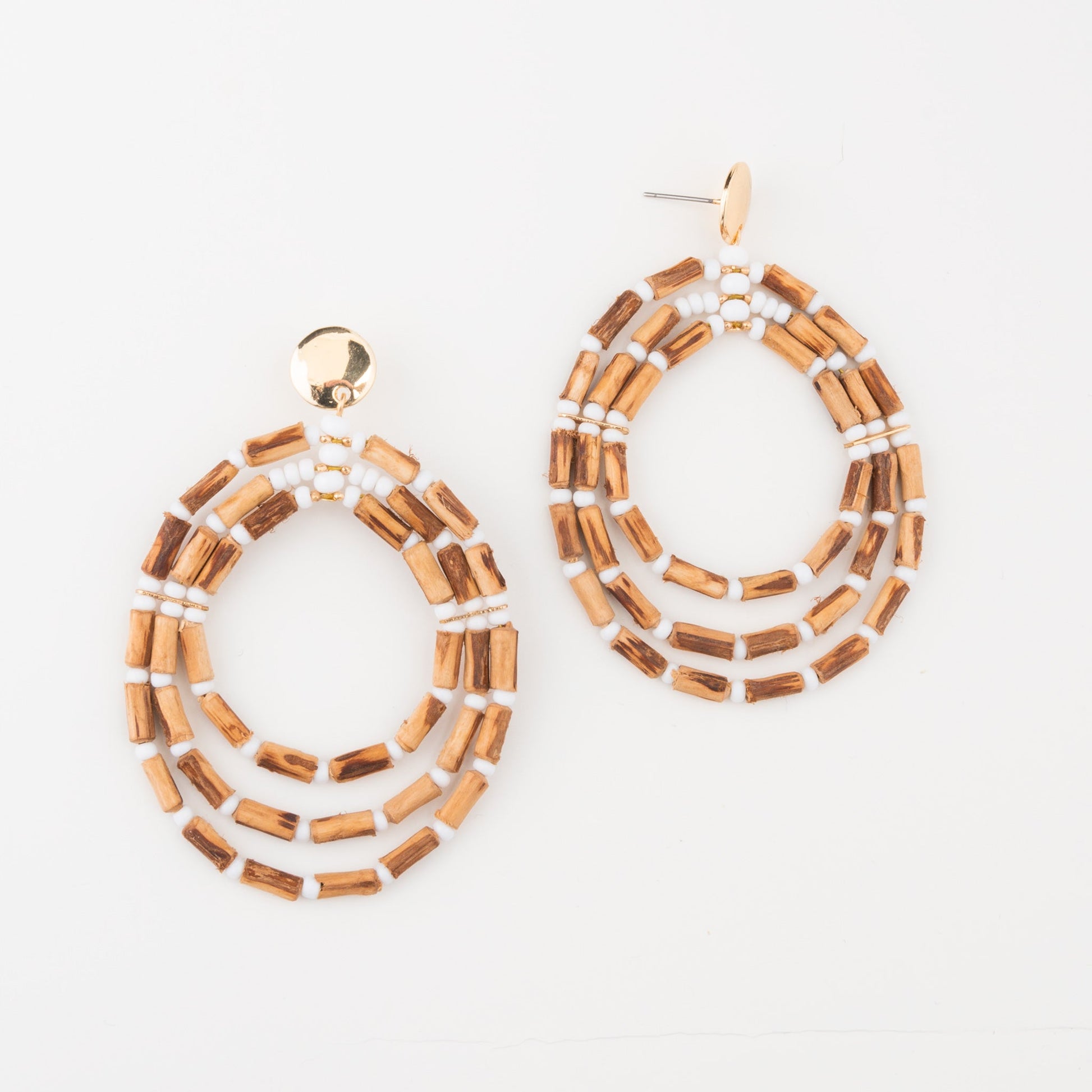 Elsie & Zoey  Women's Nyra Mango Wood Hoop Earrings
