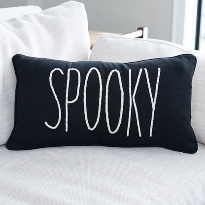 Elsie & Zoey  EZ Home Halloween 12X22 Spooky Beaded Lumbar Pillow