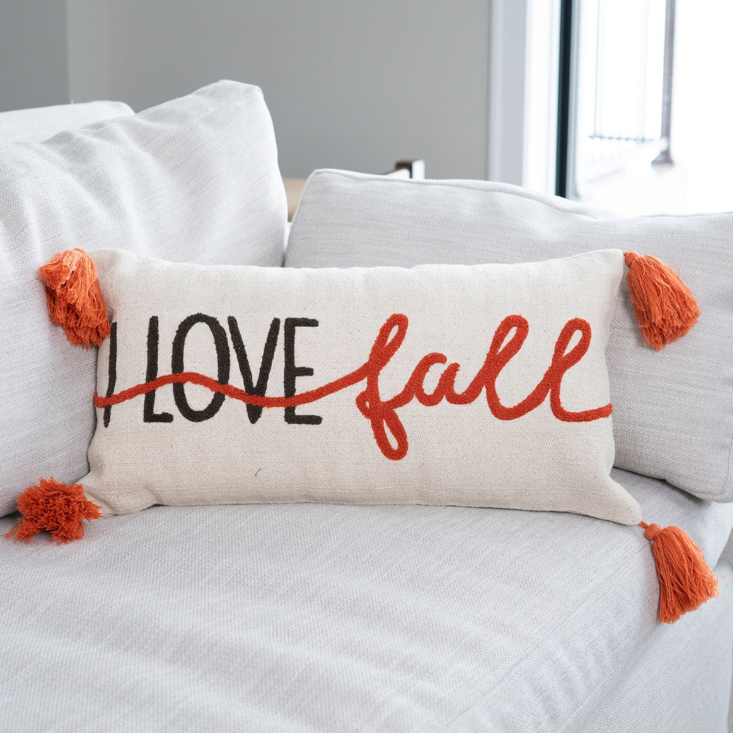 Elsie & Zoey  EZ Home Halloween 12X22 I Love Fall Embroidered Lumbar Pillow