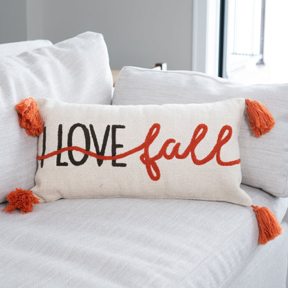 Elsie & Zoey  EZ Home Halloween 12X22 I Love Fall Embroidered Lumbar Pillow